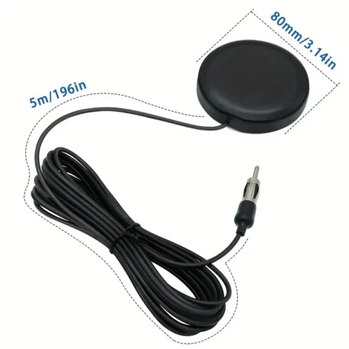 Antenna Radio AM FM per Auto 5 Metri con Adesivo e Connettore DIN auto stereo