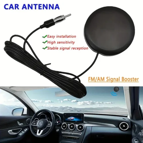 Antenna Radio AM FM per Auto 5 Metri con Adesivo e Connettore DIN auto stereo