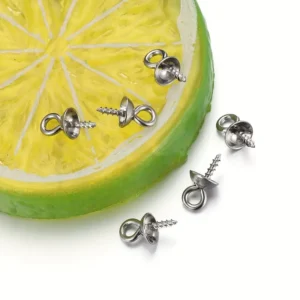 50pz Perni Vite 4mm Acciaio Inox Ciondoli Fai Da Te Bracciali Collane Orecchini