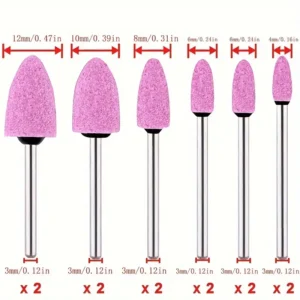 24pz Testine Macinazione Diamante 3mm Rosa Lucidatura Metallo Smerigliatrice