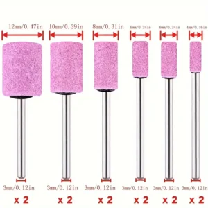 24pz Testine Macinazione Diamante 3mm Rosa Lucidatura Metallo Smerigliatrice