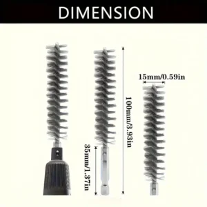 2pz Spazzole Pulizia Trapano Acciaio Inox Manico Esagonale Setole Metalliche