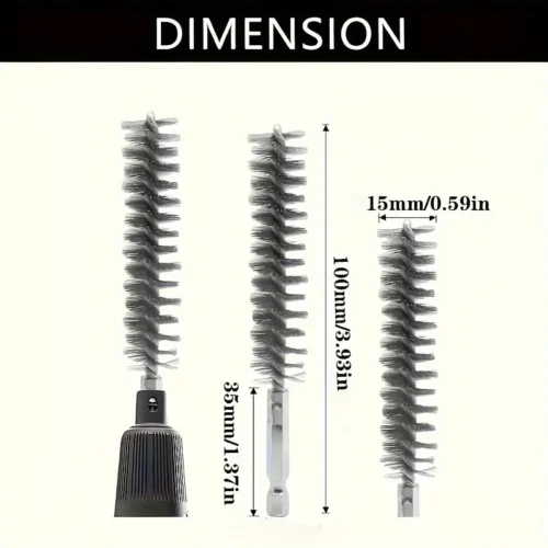 2pz Spazzole Pulizia Trapano Acciaio Inox Manico Esagonale Setole Metalliche