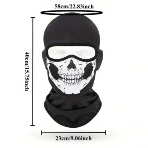 Passamontagna sottocasco con teschio balaclava nero unisex moto