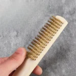 Spazzola Filo Ottone 6x16 Manico Legno Lucidatura Levigatura Pulizia Auto