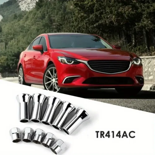 5pz Cappuccio Stelo Valvola Pneumatici Auto TR414AC Plastica Cromata Ruote