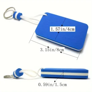 Portachiavi Galleggiante PVC BLU 1pz Anello Metallo Nautica Pesca Kayak Surf