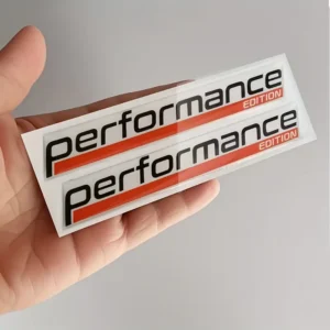 1pz Adesivo Emblema Performance Edition Nero Moto Camion SUV Auto Design Resina