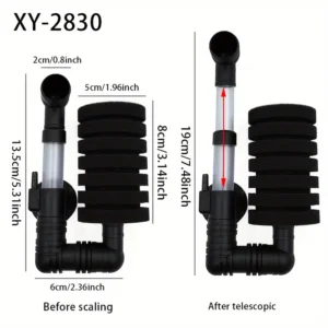 XY-2830 Filtro Biofoam Silenzioso Acquario 37-75L Pesci Tropicali Vassoio 4cm
