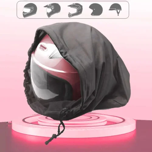 Borsa Peluche Casco Moto Scooter BiciCordoncino Protezione Poliestere NERO