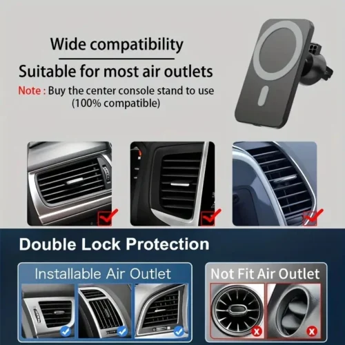 Supporto Magnetico Wireless Universale per Auto da 15W Compatibile per iphone