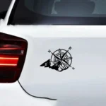 Adesivo Sticker Rosa dei Venti Nero 12x16m Montagna Auto