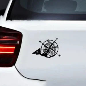 Adesivo Sticker Rosa dei Venti Nero 12x16m Montagna Auto