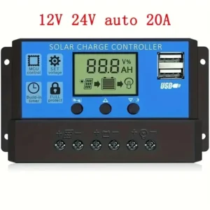 Regolatore Di Carica Solare Per Pannelli Solari 12V/24V 20A FOTOVOLTAICO