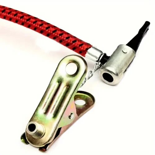 Tubo Flessibile ROSSO Pompa Bicicletta Fibra 60cm Connettore Metallo