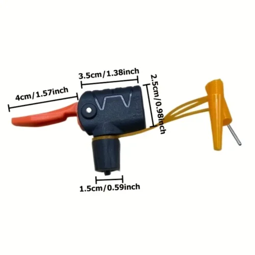 Doppia Estremità Inflatore Pompa Pneumatici Bicicletta Arancio Nero Universale