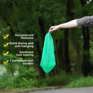 Borsa Pesca Rete Chiusura Coulisse Verde Pieghevole Asciugatura Rapida Leggera