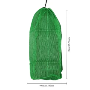 Borsa Pesca Rete Chiusura Coulisse Verde Pieghevole Asciugatura Rapida Leggera