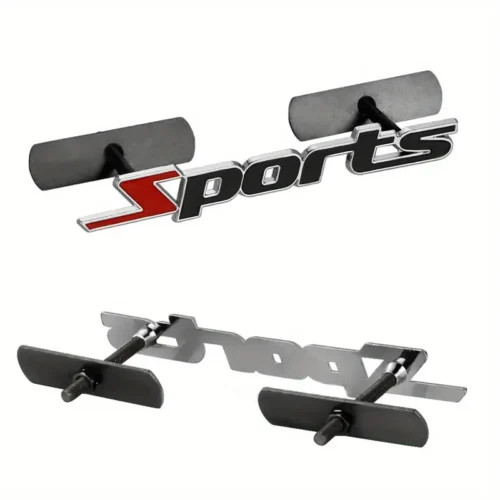 Emblema Universale Metallo Griglia Auto Adesivo Badge Clip Montaggio Sports