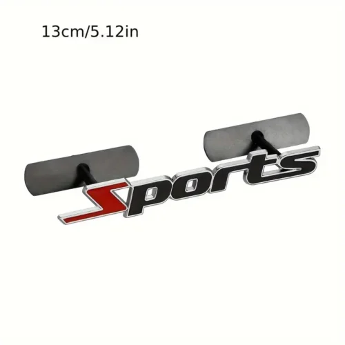 Emblema Universale Metallo Griglia Auto Adesivo Badge Clip Montaggio Sports