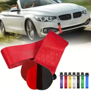 Cinghia Traino JDM Racing ABS Gancio Rimorchio Autoadesivo NERO Bumper