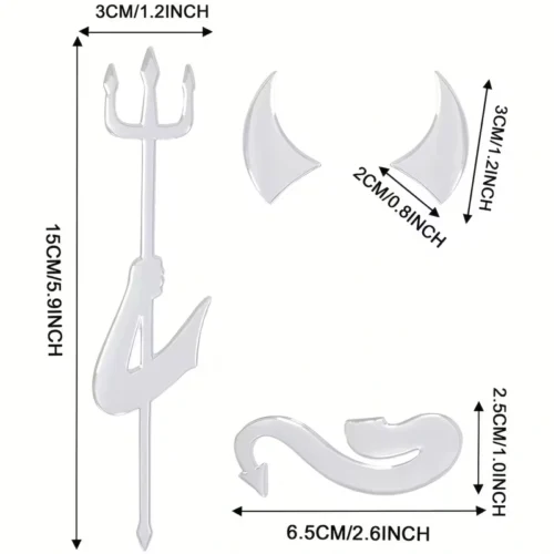 Adesivo Logo Auto 3D Diavolo NERO Colla Morbida Decalcomanie Impermeabile