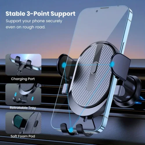Supporto Telefono TOPK Blocco Automatico Clip Ventilazione Auto iPhone