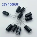 2 pezzi 25V 1000UF Capacitore elettrolitico alluminio 1000Μf 25V 10X17Mm
