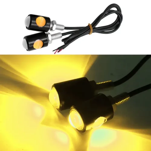 1490-1.webp 2 Luci LED GIALLE Aquila COB Mini Alta Luminosità 12V Auto Moto Camion