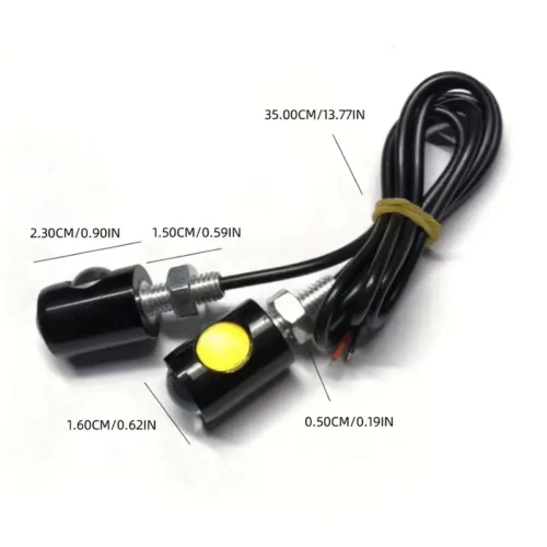 2 Luci LED GIALLE Aquila COB Mini Alta Luminosità 12V Auto Moto Camion