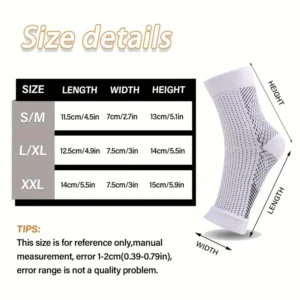 Calzini Compressione Nylon Supporto Arco Taglia S/M Uomo Donna Stagione NERO