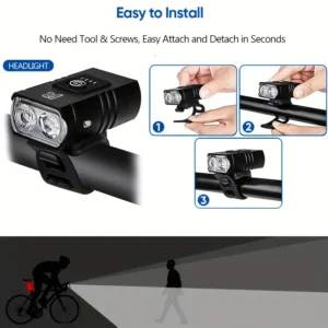Luce Anteriore Bicicletta Plastica Torcia USB Alta Potenza Accessorio Notturno