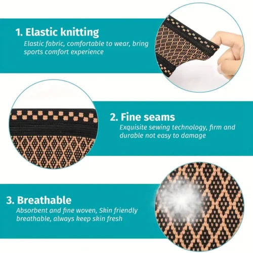 Cuffia Supporto Polso Rame Regolabile Fascia Elastico Traspirante Nylon