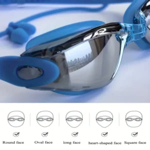 Occhialini Nuoto Antiappannamento GRIGIO Tappi Orecchie Cinghia Regolabile