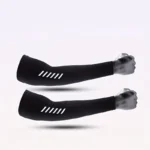 Maniche Sportive Leggere Traspiranti Uomo L Tessuto Seta Nylon NERO