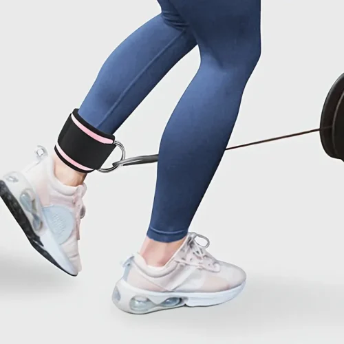 Cintura NERA Caviglia Sollevamento Pesi Estensioni Chiusura Sicura Fitness