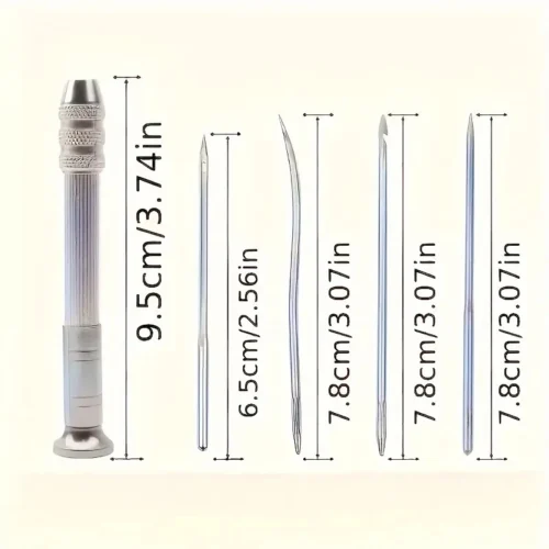Set di punteruolo Multiuso da 5 pezzi Alluminio cucire aghi Riparazione Cucito