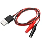 USB Maschio Femmina Clip Alligatore Test Lead Rosso Nero PVC Isolato