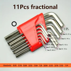 Chiavi Esagonali Metriche Imperiali Set 11 Pezzi Design Braccio Corto