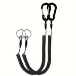 2pz Retraibile Spirale Pesca Lanyard 120cm Acciaio Inox Cavo Elasticizzato