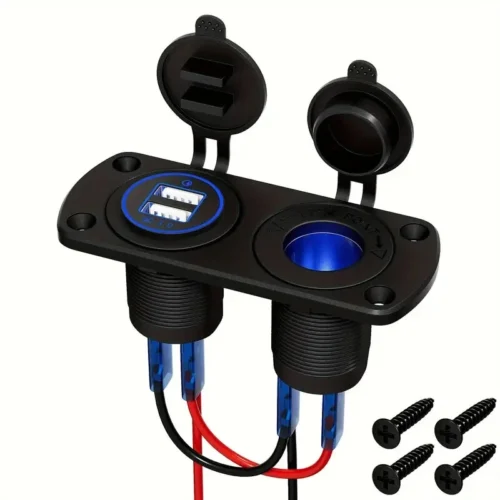 Doppia Porta USB LED Presa per Accendino Auto moto Barca camper 3.0 LED ≤36V