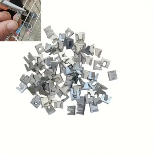 1550-1.webp 100 Pz Fibbie Gabbia Ferro Clip Metallo Resistenti Fissaggio Sicuro Animali