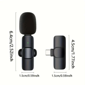 Microfono Wireless FengYang Controllo Vocale Ricarica USB-C Podcast