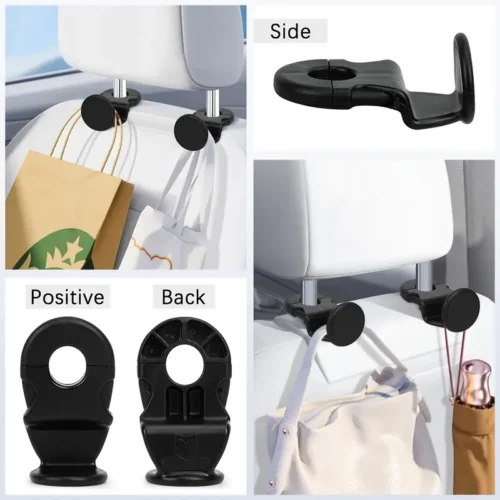 2pz Ganci Universali NERI Sedili Auto ABS Resistenti Organizzazione Accessori
