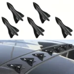 5x Kit Generatore Vortice Aria Diffusore Fibra Carbonio Spoiler Auto NERO