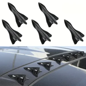 5x Kit Generatore Vortice Aria Diffusore Fibra Carbonio Spoiler Auto NERO