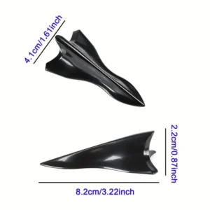 5x Kit Generatore Vortice Aria Diffusore Fibra Carbonio Spoiler Auto NERO