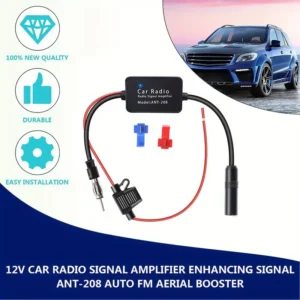 Amplificatore Segnale Radio FM 12V Booster Antenna Cavo VW HONDA