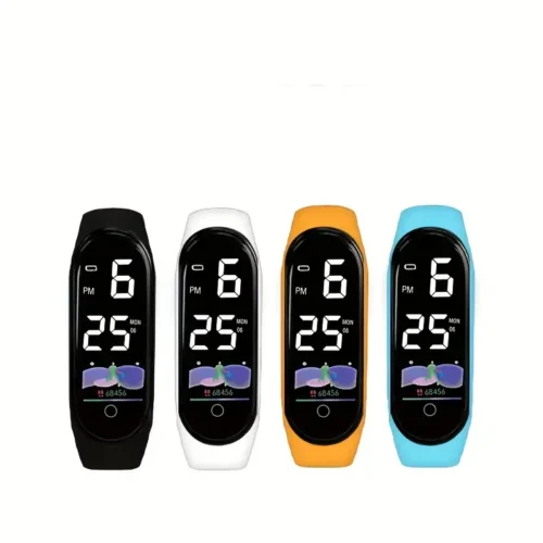 3PZ MIX Orologio Digitale LED Sport Touch Screen Cinturino PVC Durevole