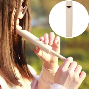 Ocarina Classica Legno Vintage Superficie Lucida Suono Uccelli Grigio Bianco